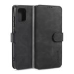 DG.MING Retro Style Wallet Leather Stand Shell Case for Samsung Galaxy A51 – Black