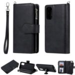 Magnetic Detachable 2-in-1 Zipper Wallet Stand Leather Case for Samsung Galaxy S20 – Black