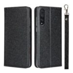 Silk Skin Wallet Stand Leather Protective Phone Case for Huawei P20 Pro – Black