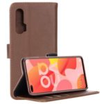 Crazy Horse Retro Leather Folio Cover with Wallet for Huawei nova 6 4G Version – Coffee