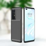 Carbon Fiber Texture TPU Stylish Phone Case Anti-drop for Huawei P40 Pro – Black