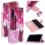 Pattern Printing Cross Texture Leather Wallet Stand Case for Huawei P30 – Butterflies