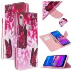 Printing Cross Surface Phone Case for Huawei Y6 (2019, with Fingerprint Sensor)/Y6 Prime (2019)/Y6 Pro (2019)/Honor 8A/Enjoy 9e – Red Butterflies