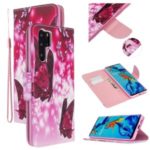 Pattern Printing Cross Texture Leather Wallet Case for Huawei P30 Pro – Butterflies