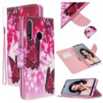 Cross Texture Pattern Printing Wallet Stand Leather Phone Case for Huawei P30 Lite – Butterfly