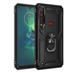 Hybrid PC TPU Kickstand Armor Mobile Phone Casing for Motorola Moto G8 Plus – Black
