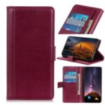 PU Leather Wallet Flip Mobile Cover for Motorola Moto G8 Power – Wine Red