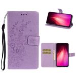 Imprint Plum Blossom Magnetic Leather Stand Case for Xiaomi Redmi Note 8 Pro – Purple