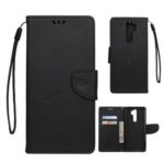 Butterfly Flowers Imprint Leather Stand Wallet Folio Case for Xiaomi Redmi Note 8 Pro – Black