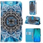PU Leather Painting Phone Shell Cover for Xiaomi Redmi Note 8 Pro – Mandala Flower