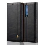Retro Style Crazy Horse Wallet Leather Stand Case for Xiaomi Redmi K30/K30 5G – Black