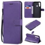 Solid Color Wallet Stand Leather Case for Xiaomi Redmi Note 8T – Purple
