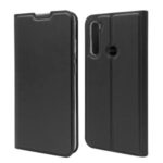 Magnetic Adsorption Leather Card Holder Case for Xiaomi Redmi Note 8T – Black