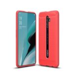 Carbon Fiber Texture Brushed TPU Cell Phone Cover for OPPO Reno2 Z – Red
