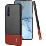 IMAK Ruiyi Series PU Leather Coated PC Phone Shell for Oppo Reno3 Pro 5G –  Black / Brown