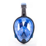 AT757 Breathing Tube Folding New Snorkeling Mask – Black + Blue / Size: S / M