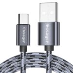 ESSAGER Weave 3A Quick Charge Type-C Data Sync Charging Cable – Grey