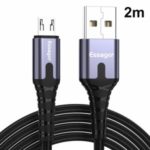 ESSAGER Micro USB Fast Charging Data Cable Nylon Braided Cord 2m – Dark Grey