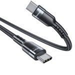 ESSAGER Type-C PD 3.0 60W Fast Charging Nylon Braided Data Cable 1m – Grey