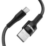 ENKAY ENK-CB102 2.4A USB 2.0 to Type-C Charge Data Sync Nylon Cable 1.3m – Black