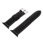 MUTURAL Genuine Leather Watch Strap for Apple Apple Watch Series 5/4 40mm / Series 3/2/1 38mm – Black