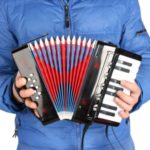 Children 17-Key 8 Bass Small Accordion Mini Educational Musical Instrument – Black