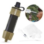 Outdoor Water Filter Straw Water Filtration System Purifier for Emergency Preparedness Camping Traveling Backpacking – Army Green