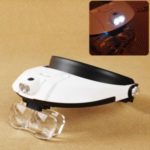 2-LED Head-Mounted Illuminating Magnifier Loupe Head Wearing 11 Magnifications