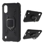 Finger Ring Kickstand Drop-proof Stylish TPU Casing for Samsung Galaxy A01 – Black