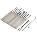 15PCS/Pack Stainless Steel Lock Pick Opener Set Locksmith Tools with Wrench Broken Key Extractor