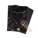 50PCS Scratch Papers Keen Crafts Art Kit Set with 5 Wooden Styluses