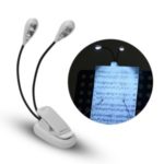 Dual Arms Music Stand Light Eye Protecting LED Clip-on Reading Lights for Playing Musical Instrument – White