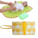Baby Portable Changing Pad Foldable Waterproof Diaper Changing Mat with Storage Pocket – Yellow