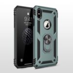 Armor PC TPU Hybrid Phone Casing with Kickstand for iPhone XS Max 6.5 inch – Dark Green