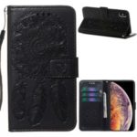 Imprint Dream Catcher PU Leather Wallet Stand Phone Cover for iPhone XS Max 6.5 inch – Black