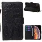 Imprinted Dream Catcher PU Leather Wallet Phone Case with Stand for iPhone X/XS 5.8 inch – Black