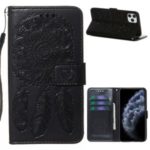 Imprinted Dream Catcher Flower PU Leather Stand Case for iPhone 11 Pro Max 6.5 inch – Black
