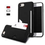 DUX DUCIS Pocard Series Card Slot PU Leather Coated TPU Back Case for iPhone SE 2/iPhone 9 – Black