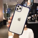 Electroplating Contrast Color Frame TPU Case for iPhone 11 Pro Max 6.5 inch – Blue