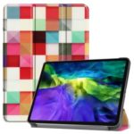 Printing Surface Tri-fold Stand Leather Smart Case for iPad Pro 11-inch (2020) – Colorful Squares