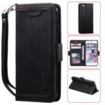 Vintage Splicing Style Wallet Stand Leather Case for iPhone 6 Plus/6S Plus 5.5 inch – Black