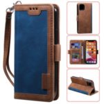 Retro Splicing Style Wallet Stand Leather Phone Case for iPhone 11 6.1 inch –  Blue