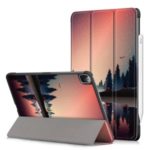 Pattern Printing Tri-fold Stand Leather Tablet Case for iPad Pro 11-inch (2020) – Tree and Reflection