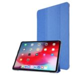 Silk Texture Tri-fold Stand PU Leather Flip Tablet Case for iPad Pro 11-inch (2020) – Sky Blue