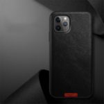 PU Leather Coated PC + TPU Phone Case for iPhone 11 Pro Max 6.5-inch – Black