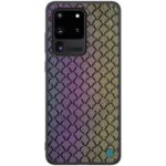 NILLKIN Twinkle Case PU Leather + PC + TPU Combo Case for Samsung Galaxy S20 Ultra/S20 Ultra 5G – Purple / Gold