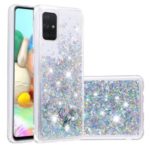 Dynamic Glitter Powder Sequins TPU Shell Case for Samsung Galaxy A71 – Baby Blue