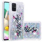 Dynamic Glitter Powder Sequins TPU Back Case for Samsung Galaxy A71 – SMILE Pattern