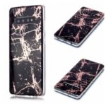 Marble Pattern Rose Gold Electroplating IMD TPU Cover for Samsung Galaxy S10 Plus – Black