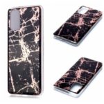 Marble Pattern Rose Gold Electroplating IMD TPU Case Shell for Samsung Galaxy S20 Plus – Black